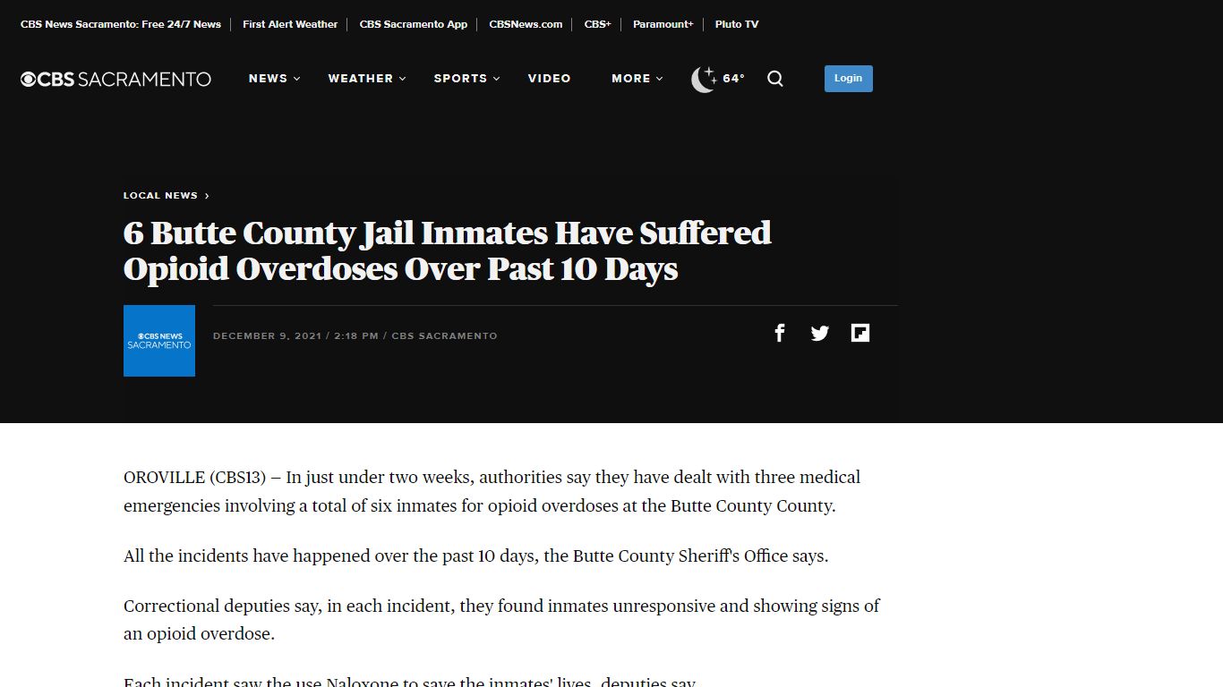 6 Butte County Jail Inmates Have Suffered Opioid Overdoses ...